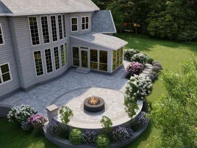 3D Exterior Scene 3D model design garden and landscape 3D  3D model order