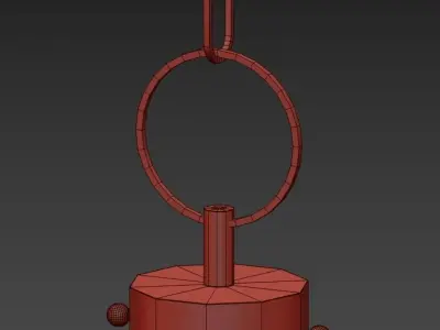 Metal gold pendant light 3D model