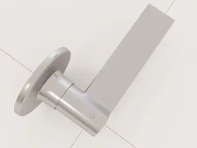 Realistic Door Lever Handle privacy door for Arch-viz ecommerce 3D model