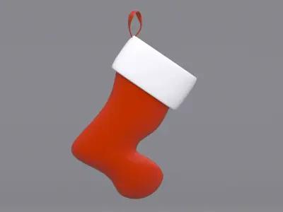 Christmas Stockings Red 3D model