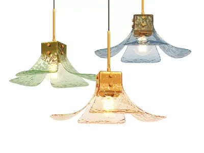Fleur B pendant light with shade 3D model