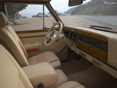  Vintage Utility SUV Wood Panels Red 