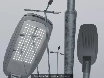 Street Light 1 2 3 Galvanized Package