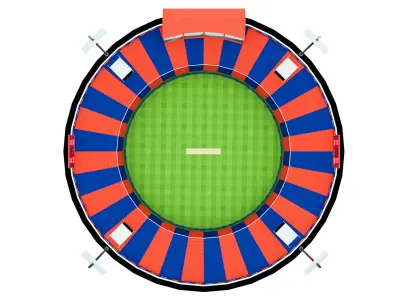 Cricket Stadium Low poly Game Ready Low-poly 3D model