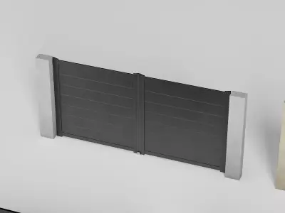 Modern Outdoor Gate Fence Sliding Pack PBR Game Ready Low-poly 3D model