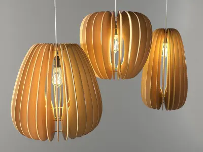 Wood pedant light 3D model