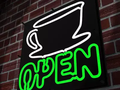 Neon Coffee Sign 3D model