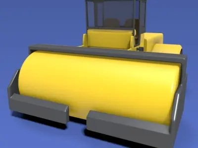 Road roller vehicle 3D model