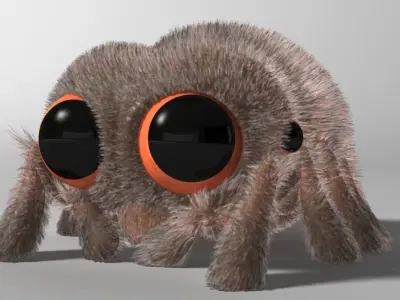 Cartoon Spider Rigged Low-poly 3D model
