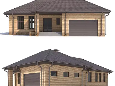 House with garage 3D model