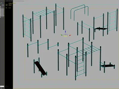 Professional Outdoor Workout Equipment Set 3D model