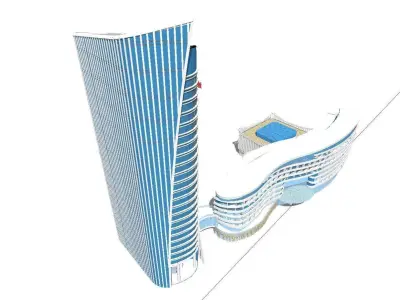 vacation spot-Resort-Fashion Leisure Hotel-093 3D model