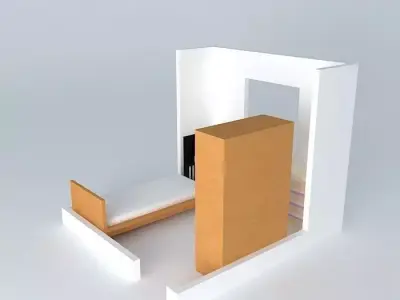 luorkut room with bed and desk Free 3D model