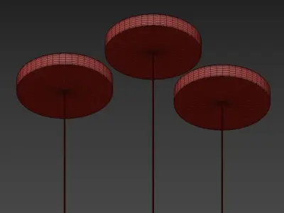 30932-35 three lamps hanging from ceiling 3D model