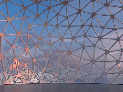 Sci-Fi Glass Dome Tessellated windows 3D model