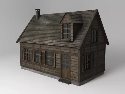 Old Wooden House - Low Poly Model Low-poly 3D model