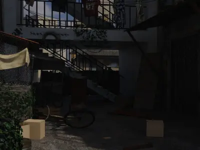 slum alley Low-poly 3D model