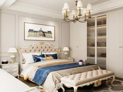 American-style bedroom 3D model 3D model