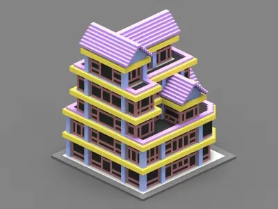 House Voxel - 24 Low-poly 3D model