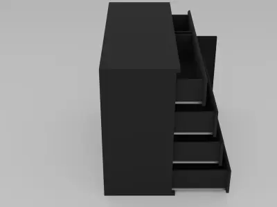 Dresser - Variant 1 of 25 - Black Matte Low-poly 3D model