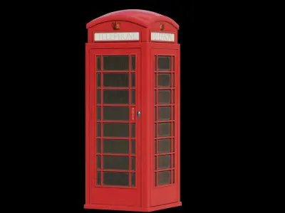 London red telephone booth Low-poly 3D model