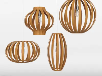 Bentwood Pendant Collection by West Elm 3D model