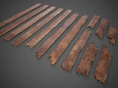Wooden planks 13 pieces Model Collection Low-poly 3D model