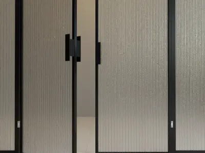 Glass partition door 87 Low-poly 3D model