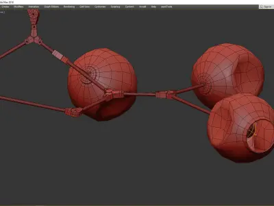 BRANCHING BUBBLES BB 07 Low-poly 3D model