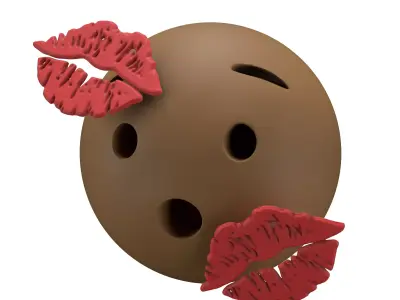 Hushed Face With Kiss Mark v1 003 Low-poly 3D model