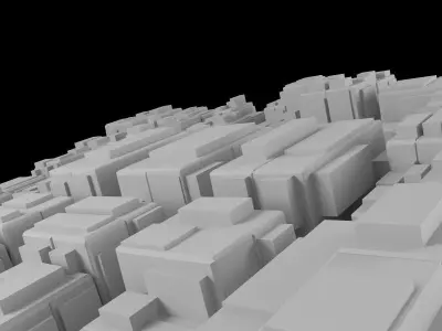 Cityscape Low Poly Street Urban Building Town Architecture Low-poly 3D model