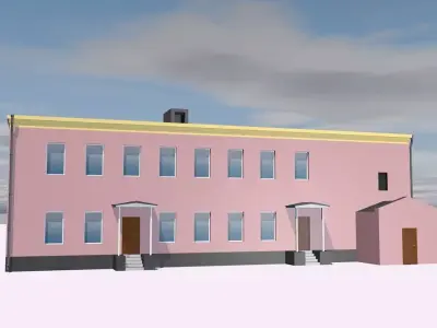 Post office Low-poly 3D model order