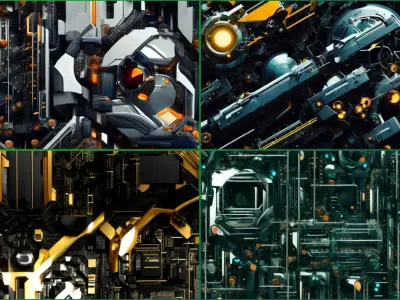 20 Seamless Sci-fi Patterns - Stippled Circuitry Texture Texture