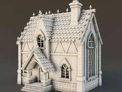 Medieval house 3D print model