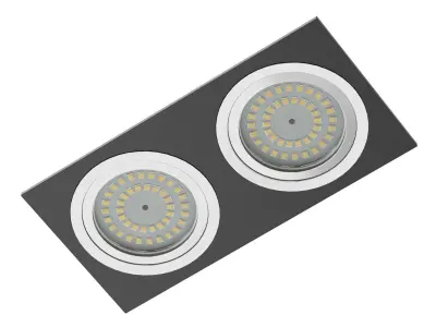 Double Black Halogen Light 3D Model 3D model