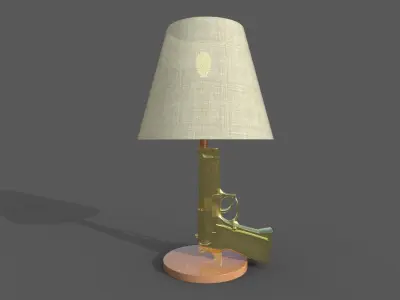 Gun-Lamp lamp with gun Low-poly 3D model