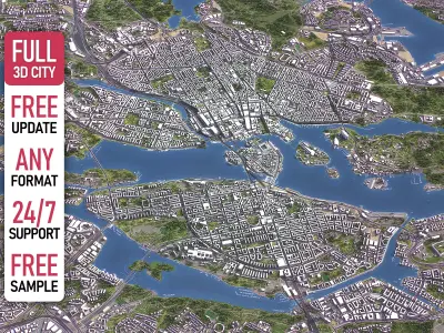 Stockholm - 3D City Model Low-poly 3D model