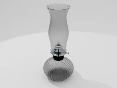Vintage Oil Lamp Low-poly 3D model