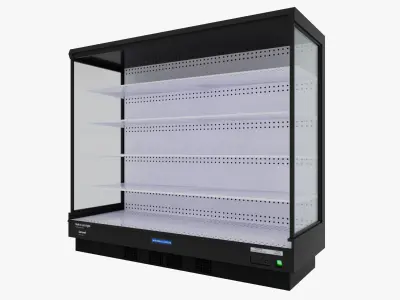 Supermarket Freezer Refrigirator Low-poly 3D model