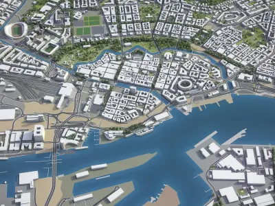 Gothenburg Low-poly 3D model