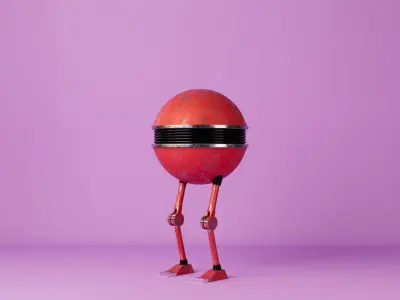 Cartoon Robot Character Rigged 3D Model  3D model