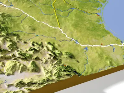 Texas High resolution 3D relief maps 3D model