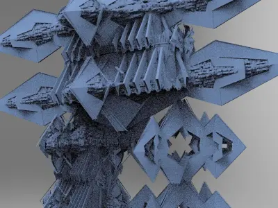 Sci-Fi Egyptian Floating Monolith temple 3  3D model