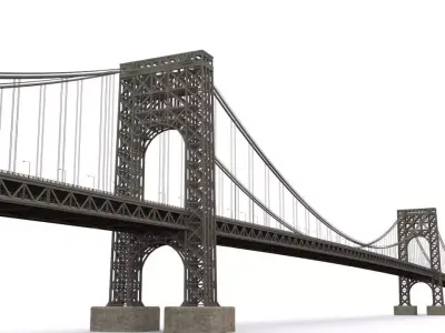George Washington Bridge Low-poly 3D model