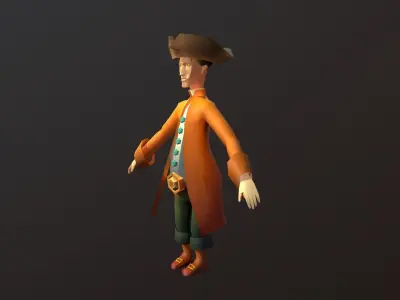 Pirate Sailor Low-poly 3D model