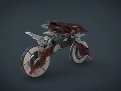 WarCycle lego motorcycle Low-poly 3D model
