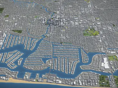 Fort Lauderdale Low-poly 3D model