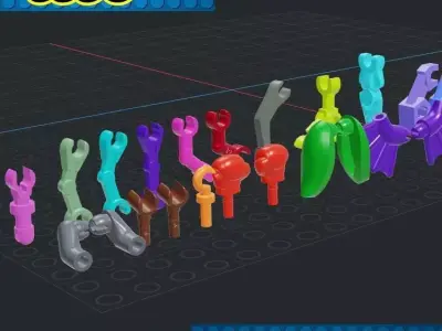 Lego - Minifigures Arms 3D print model