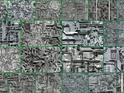 40 Seamless Sci-fi Patterns - ANCIENT TECHNOLOGY Texture