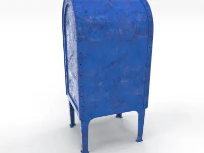 Mailbox Lowpoly Weathered 2 PBR Low-poly 3D model